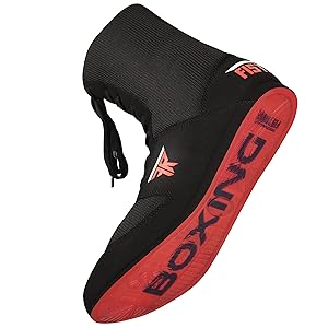 VELO unisex-adult Boxing Shoes, Black High-top, 6.5 Women/5
